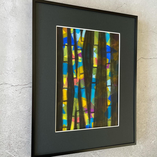 Bamboo モダンアート 抽象画 インテリア モデルルーム リビング 和