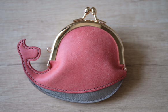 鯨魚零錢包【櫻花粉・ピンク】 / Whale Kisslock Coin case (Pink) 第2張的照片