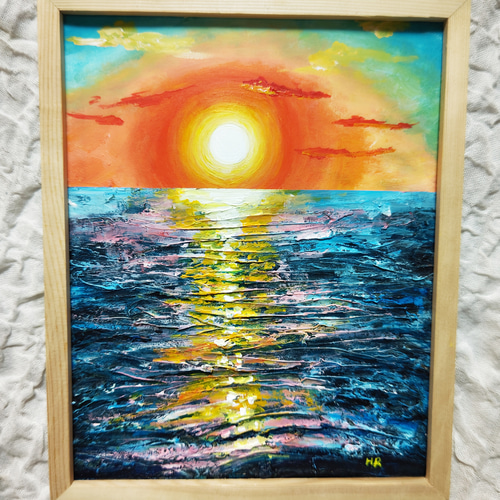 油絵 絵画 【太陽の光の道】 絵画 HR 通販 14896679|Creema 油絵 絵画 【太陽の光の道】 絵画 HR 通販 14896679|Creema