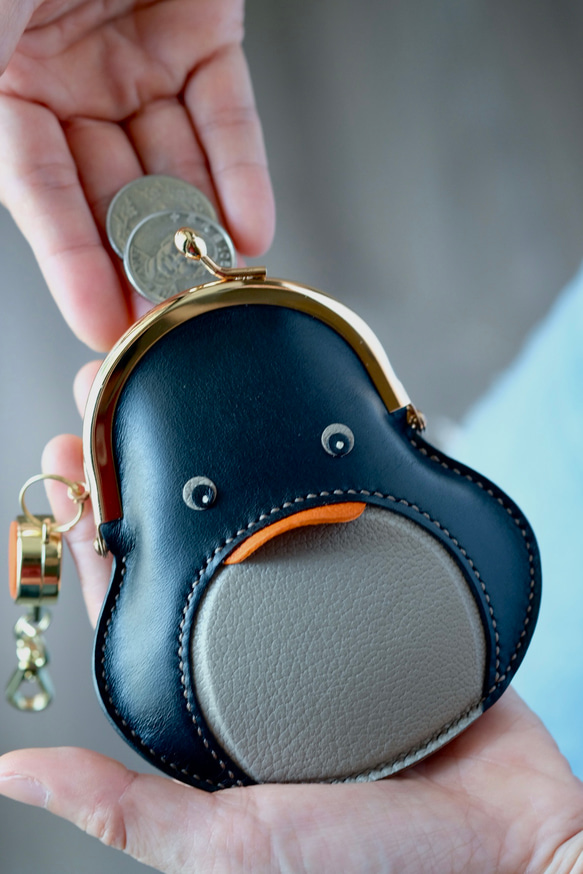 企鵝零錢包【橘嘴・オレンジ】 / penguin Kisslock Coin case (Orange) 第4張的照片