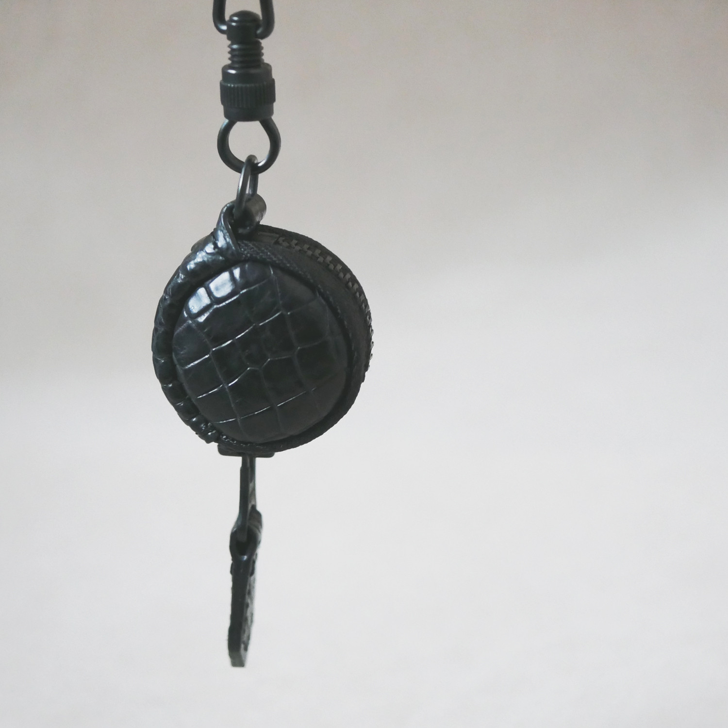 クロコダイル革【Pebble Black】 指輪ケース オールブラック