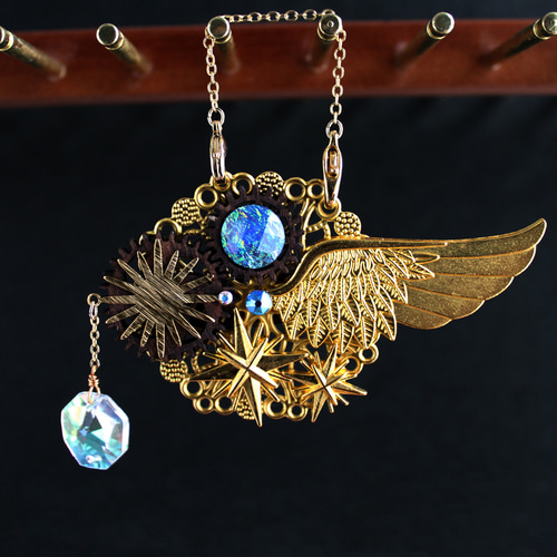 残り1点☆太陽と星の2wayブローチ【高級クリスタル使用】 ブローチ