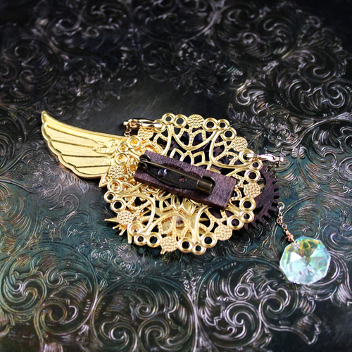 残り1点☆太陽と星の2wayブローチ【高級クリスタル使用】 ブローチ