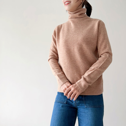 無縫製☆100％カシミア】ハイネックセーター＊S～XXLサイズ/ベーシック