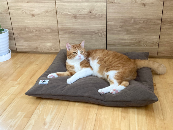 【少数 在庫限り　値下げしました 】大きめ!!  リアルダウン使用‼︎ 羽毛クッションベッドセット　ペットベッド 3枚目の画像