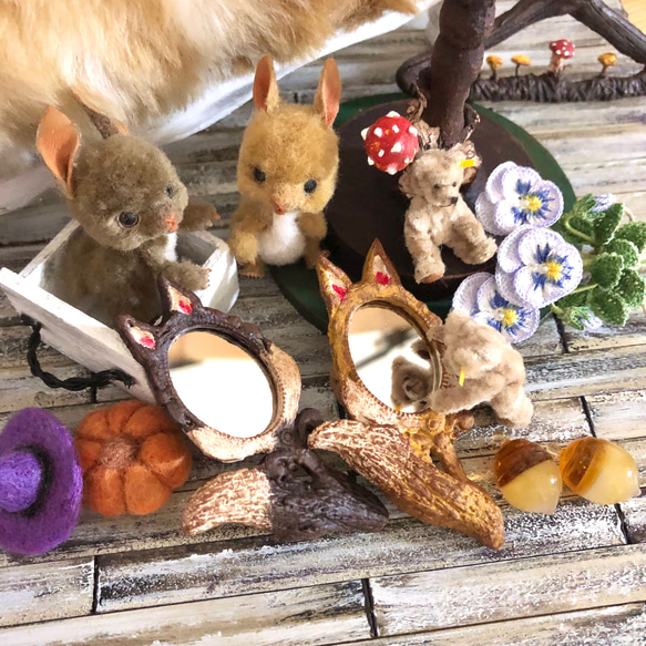 ミニミニぬいぐるみ リスちゃん ベージュ 海外作家様 ハンドメイド