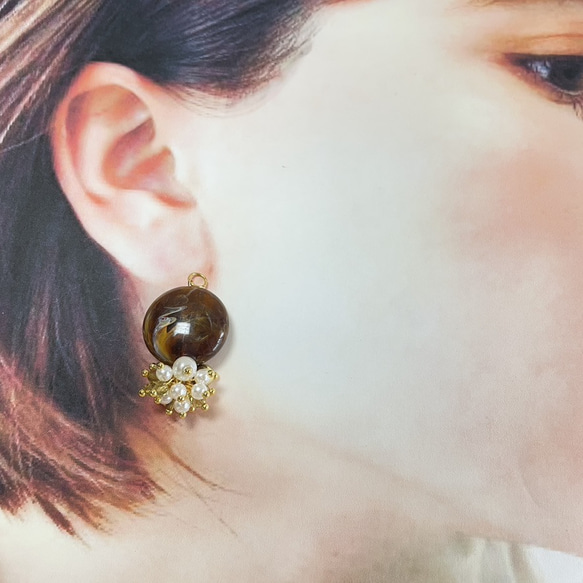 2pcs★charm・chandelier brown （ミックスチャーム） 4枚目の画像