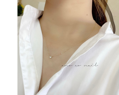 再販＊オパールのシンプルネックレス＊14kgf Clackers white 京都オパール k14gf ネックレス | popy-k
