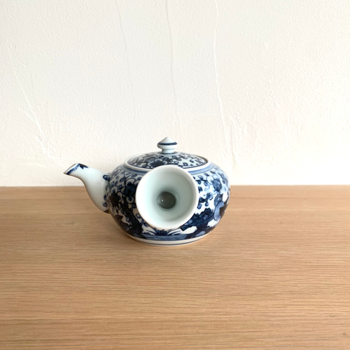 京焼・清水焼】京都 水野春陽窯 染付 梅 急須 ティーポット レトロ