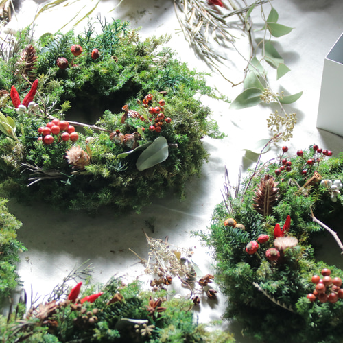 クリスマスリース*ボタニカル／プリザーブドフラワー Lサイズ