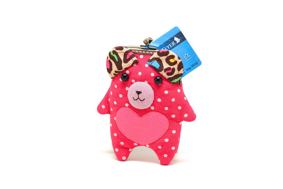 「バレンタインスペシャル」「Bear my love」Love Me Bear カードホルダー（ピンク）プラス購入 綿紐 2枚目の画像