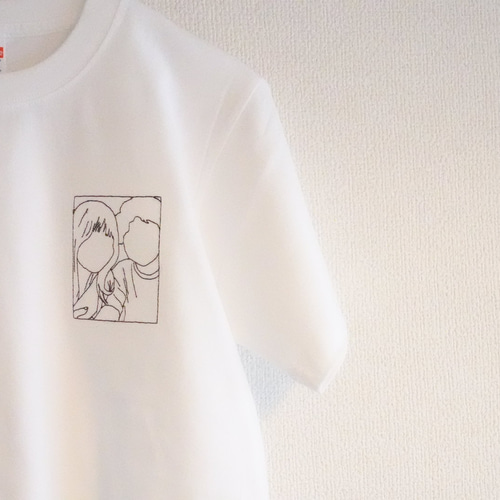 シルエット刺繍Tシャツ 【1点注文】 敬老の日 半袖 写真を刺繍に 家族