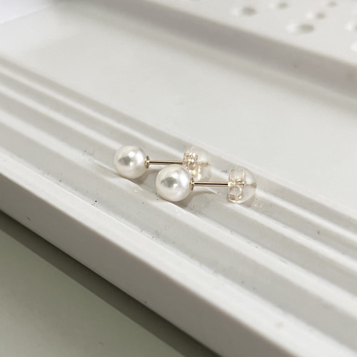 パール ピアス 真珠 18金 ベビーパール 5-5.5mm あこや真珠