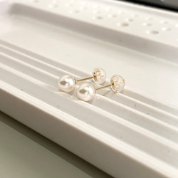 【正品珍珠】K18YG 單顆珍珠耳環 6-6.5mm Akoya 珍珠耳環 18K 黃金 第1張的照片