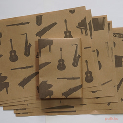 紙製ブックカバー　楽器（6枚セット） 1枚目の画像
