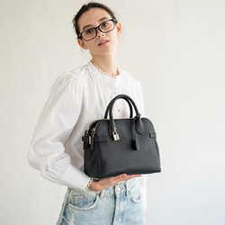 本革 2Way ショルダーバッグ ハンドバッグ ファスナー付