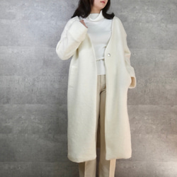 特価　COMOLI フレンチリネン ホワイト ロングコート　レショップ別注 特価COMOLI フレンチリネン ホワイト ロングコートレショップ別注