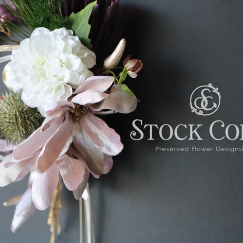 ≪お正月飾り・しめ縄リース≫(L-紫) 木蓮 しめ縄 水引 お飾り お正月