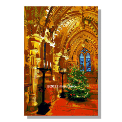 【選べる3枚組ポストカード】スコットランド ロスリン礼拝堂のクリスマスツリー【作品No.436】 1枚目の画像