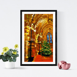 【アートポスター】スコットランド ロスリン礼拝堂のクリスマスツリー（作品No.436） 1枚目の画像