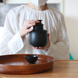 お家で居酒屋気分♪冷酒も楽しめる　日本酒1合！【3分で熱燗が楽しめる】伊藤さんご家族のつくる酒燗器・黒・単品 2枚目の画像