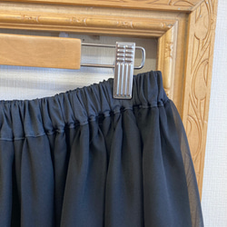セール価格★大人ロングスカート❤️シースルーシフォン素材のマキシ丈ロングスカート 黒（サイズフリー L〜 L L） 8枚目の画像
