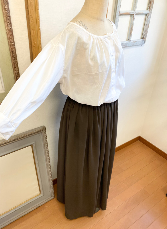 促銷價 ★ 成人長裙❤️ 透明雪紡材質超長裙 棕色（尺寸隨意L~LL） 第5張的照片
