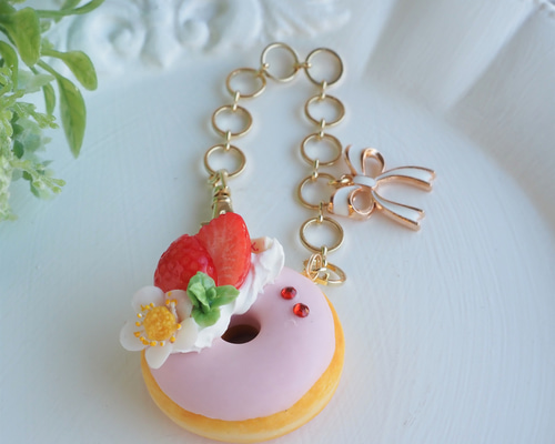 いちごのドーナツ・バッグチャーム バッグチャーム Citrus cafe 通販