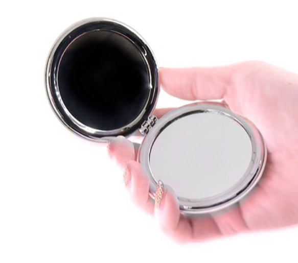 コンパクトミラー 《 ランタン 》 | ミラー 手鏡 北欧 名入れ イニシャル プチギフト ドット 3枚目の画像