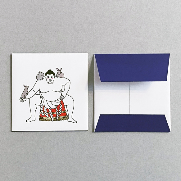 お相撲さんとうさぎのポチ袋ー5枚セット 2枚目の画像