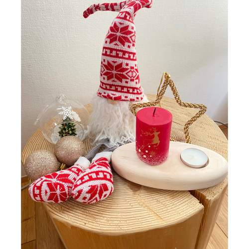 クリスマスキャンドルホルダー 木製 木製キャンドルホルダー ティーライトキャンドル 白 茶 木製インテリア