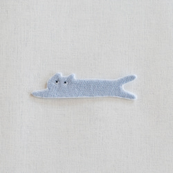 ワッペン 刺繡ワッペン「淡色まのび猫」 3枚目の画像