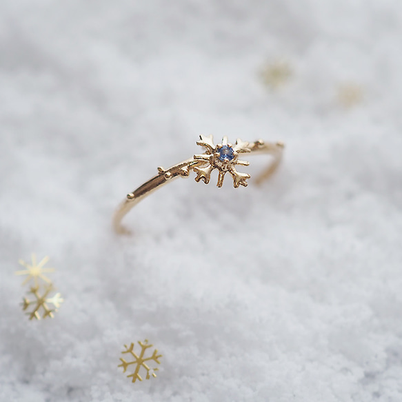 Snow Crystal *〜 雪の結晶リング〜*(gold×sapphire) 指輪 Snow Crystal *〜 雪の結晶リング〜*(gold×sapphire) 指輪