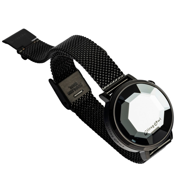 FACET コレクション - LED黒色ステンレス鋼腕時計 3枚目の画像