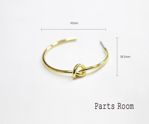 [2 件] 結設計圈形耳環 [金色] [鈦柱/無扣] -mt-3806 第5張的照片