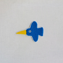 ワッペン 刺繡ワッペン「幸せを呼ぶ青い鳥」 5枚目の画像