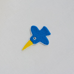 ワッペン 刺繡ワッペン「幸せを呼ぶ青い鳥」 4枚目の画像