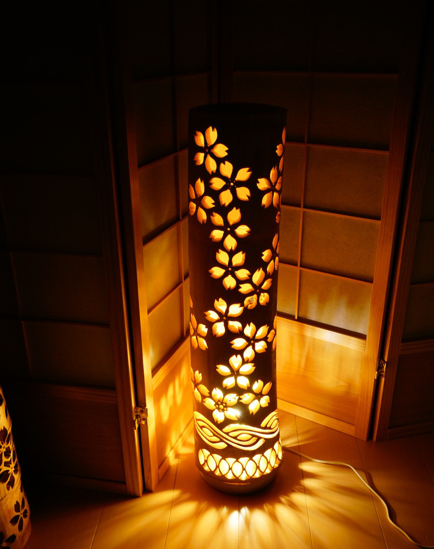 竹灯り・竹あかり・竹灯籠・竹灯篭・竹ランプ   ～～ 癒しの灯り★春華★～～
