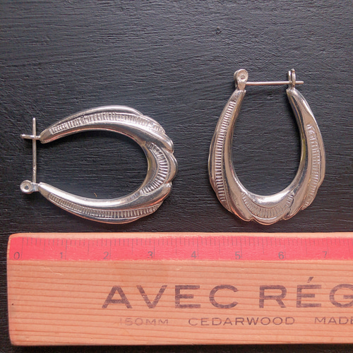 VINTAGE ヴィンテージ アクセサリー SILVER925 デザインピアス ヴィンテージシルバーデザインフープピアスvintage silver925