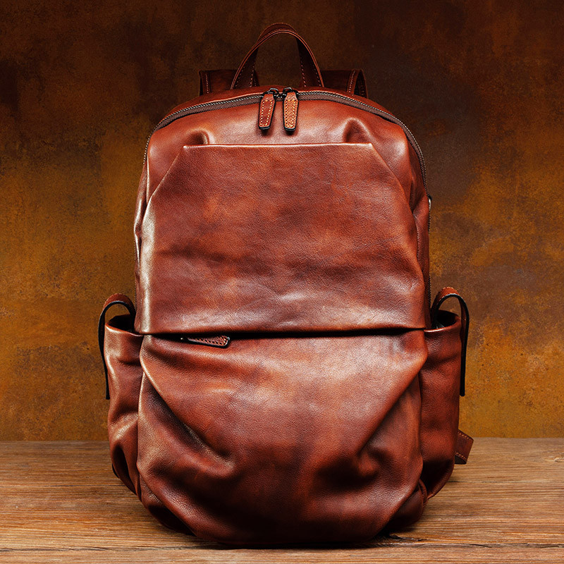 植物タンニン鞣し牛革のバックパック本革リュック