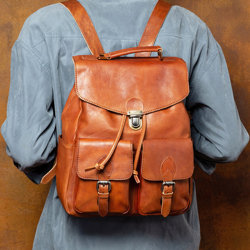 本革リュック 植物タンニン鞣し牛革のバックパック リュック・バック