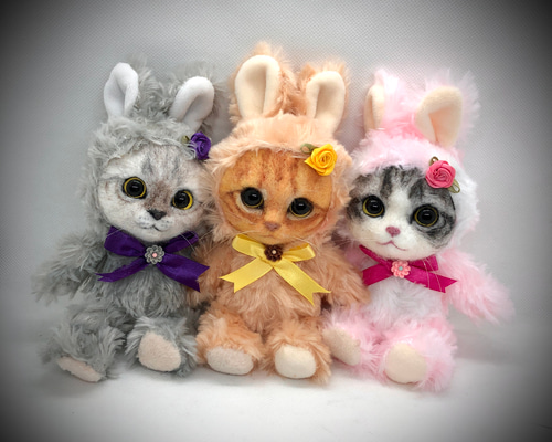 9000円→8500円値下げ中 愛猫さんのオーダーメイド うさぎの着ぐるみ猫