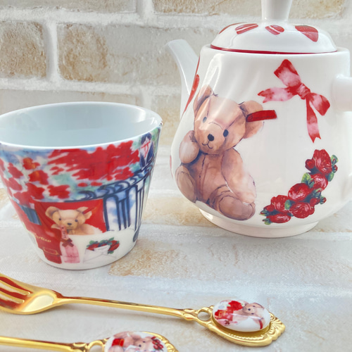 選べる2本＊テディベアカトラリー アニバーサリーベア スプーン  