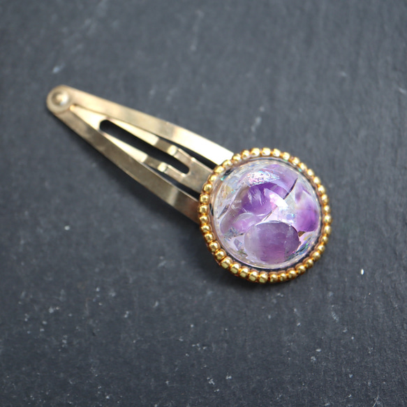 紫水晶樹脂 [石紋] 珠子 天然寶石 寶石 誕生石 寶石 第3張的照片