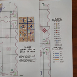 【送料無料】★ウィンターカレンダー／ライトグレー14ct★クロスステッチ刺繍キット 7枚目の画像