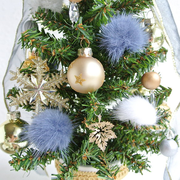 クリスマスが終わっても楽しめる♩ミラートレイ・トナカイ・プレゼントBOX付き　Blue Gold Christmas60 18枚目の画像