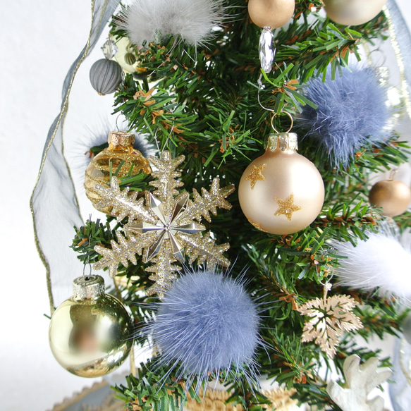 クリスマスが終わっても楽しめる♩ミラートレイ・トナカイ・プレゼントBOX付き　Blue Gold Christmas60 13枚目の画像
