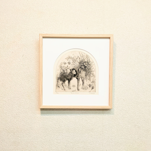 守るもの、すくすくと」銅版画/額付 版画 高尾ふき子 通販 14901877