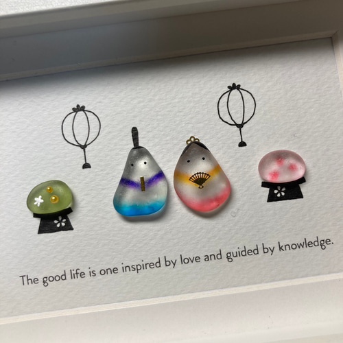 シーグラスアート「ひな祭り・小」 その他アート ゆきみ工房 通販