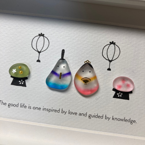 シーグラスアート「ひな祭り・小」 その他アート ゆきみ工房 通販